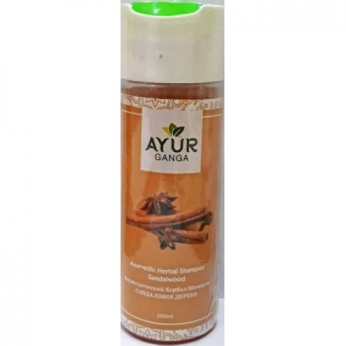 Ayurvedic Herbal Shampoo SANDALWOOD, Ayur Ganga (Аюрведический хербал шампунь САНДАЛОВОЕ ДЕРЕВО), 200 мл.