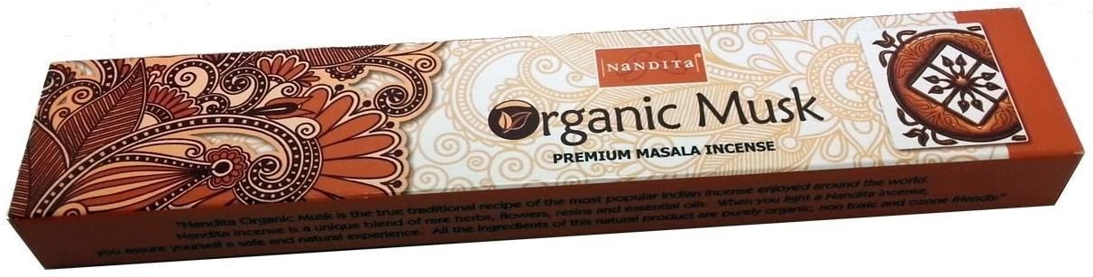 ORGANIC Garden MUSK Premium Masala Incense, Nandita (ОРГАНИК Гарден МУСК премиум благовония палочки, Нандита), 15 г.