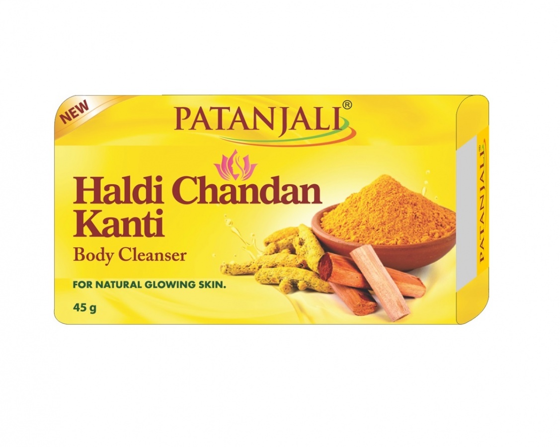 HALDI CHANDAN KANTI Body Cleanser, Patanjali (КУРКУМА И САНДАЛ мыло для тела, Патанджали), 45 г.