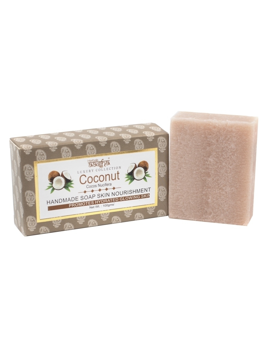 COCONUT Handmade Soap Skin Nourishment, Aasha Herbals (КОКОС мыло ручной работы, питающее, Ааша Хербалс), 100 г.