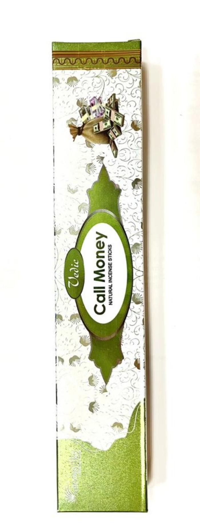 Vedic CALL MONEY Natural Incense Sticks, Aromatika (ПРИВЛЕЧЕНИЕ ДЕНЕГ натуральные ароматические палочки, Ароматика), 15 г.