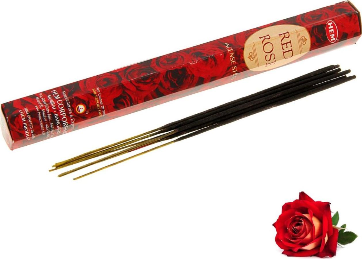 Hem Incense Sticks RED ROSE (Благовония КРАСНАЯ РОЗА, Хем), уп. 20 палочек.