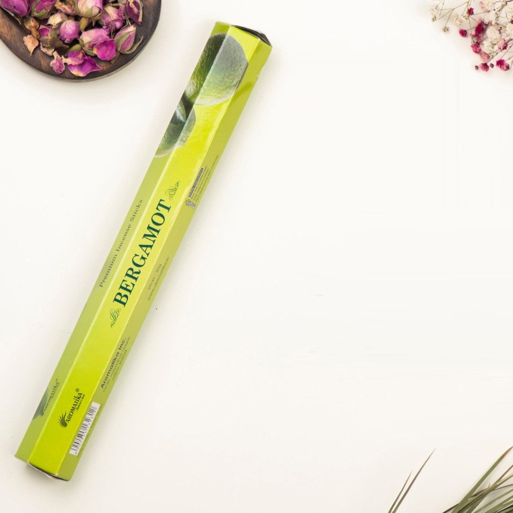 Premium Incense Sticks BERGAMOT, Aromatika (Премиум ароматические палочки БЕРГАМОТ, Ароматика), шестигранник, 20 г.