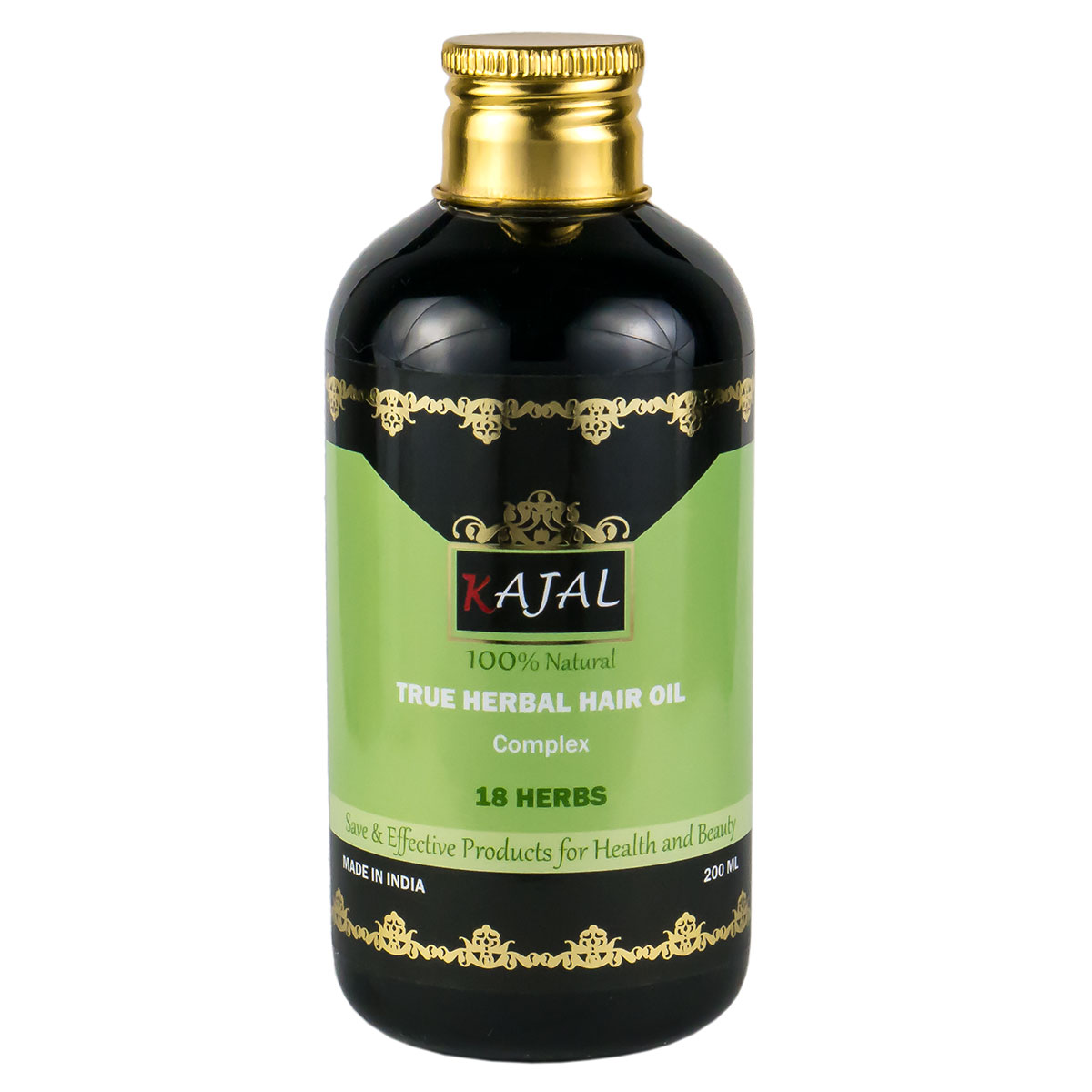True Herbal Hair Oil  18 HERBS, Complex, Kajal (Травяное комплексное масло для волос 18 ТРАВ, Каджал), 200 мл. - СРОК ГОДНОСТИ ПО ОКТЯБРЬ 2023 ГОДА