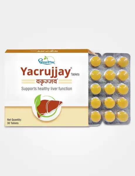 YACRUJJAY Tablets, Dhootapapeshwar (ЯКРУДЖАЙ, поддерживает здоровую функцию печени, Дхутапапешвар), 30 таб.