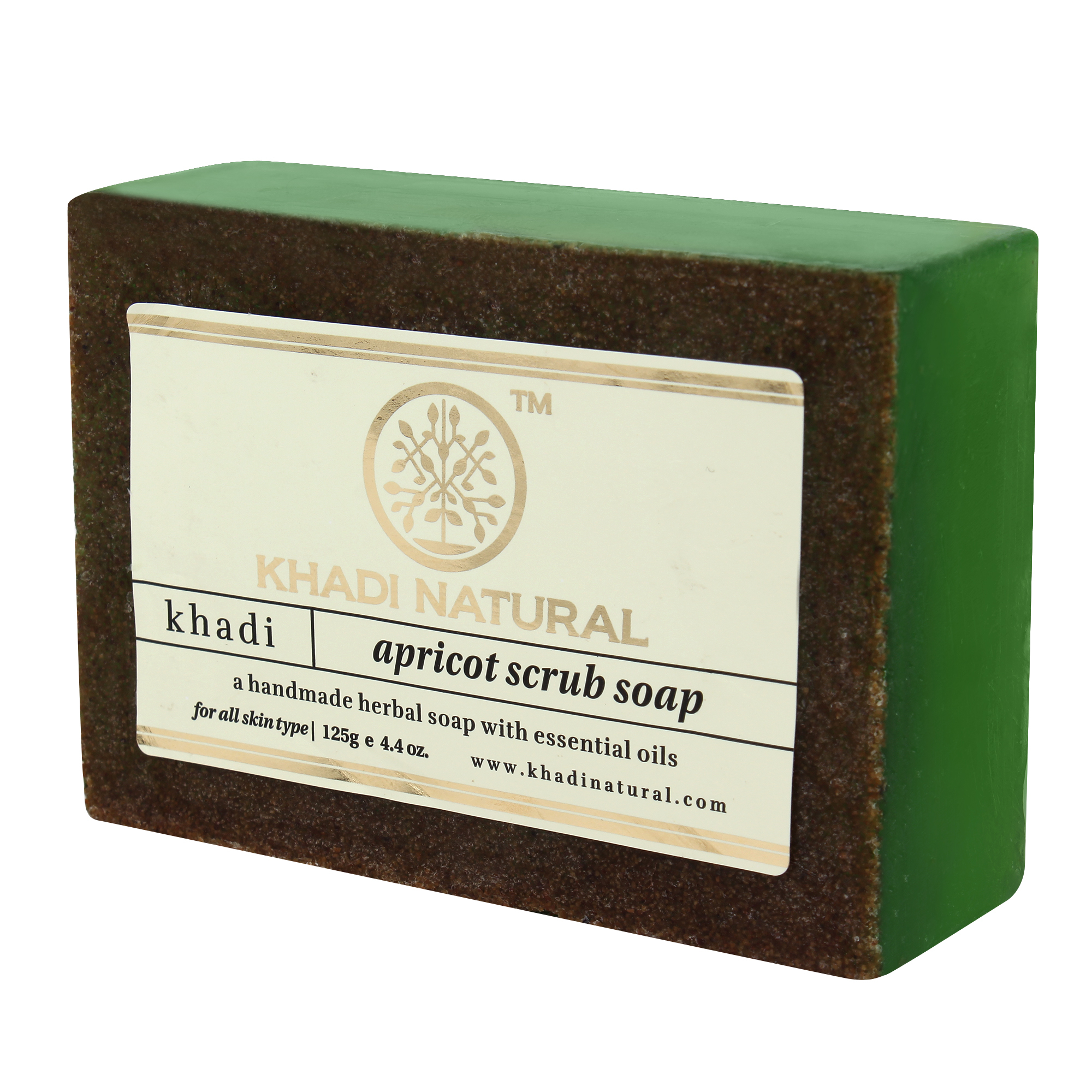 APRICOT SCRUB Soap, Khadi Natural (Мыло ручной работы АБРИКОС СКРАБ, Кхади Нэчрл), 125 г.