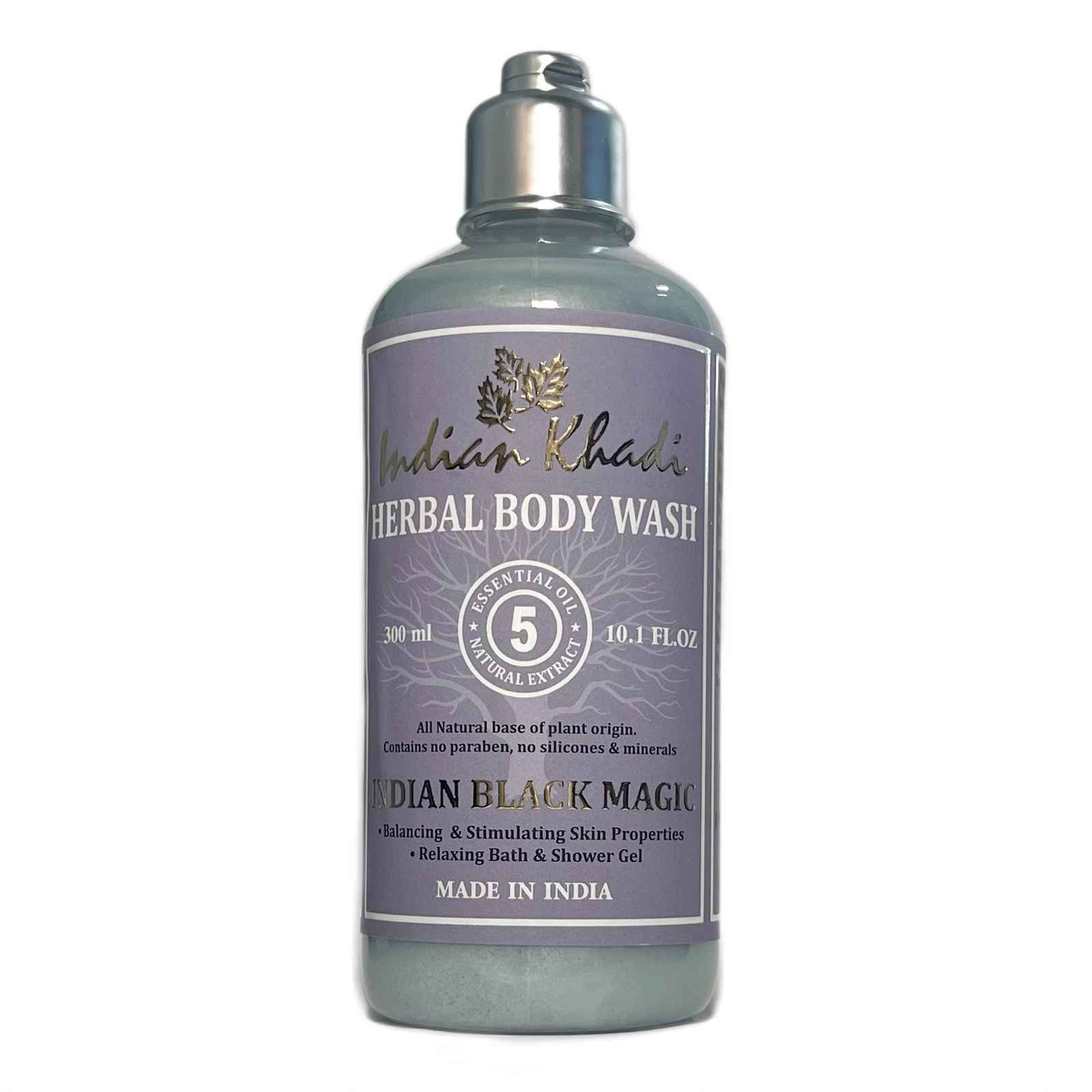 Herbal Body Wash INDIAN BLACK MAGIC, Indian Khadi (Расслабляющий гель для душа ИНДИЙСКАЯ ЧЕРНАЯ МАГИЯ, Балансирующий и стимулирующий кожу, Индиан Кхади), 300 мл.