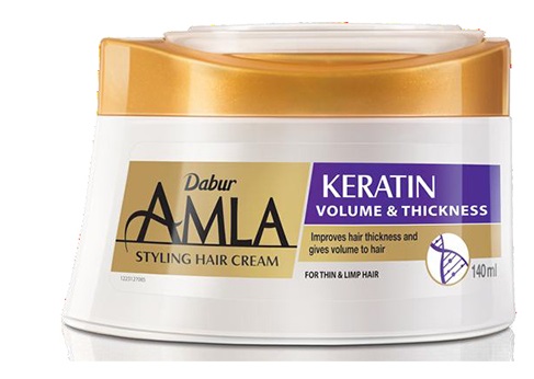 Amla Styling Hair Cream KERATIN Volume & Thickness, Dabur (Амла крем для укладки волос КЕРАТИН толщина и объём, Дабур), 140 мл.