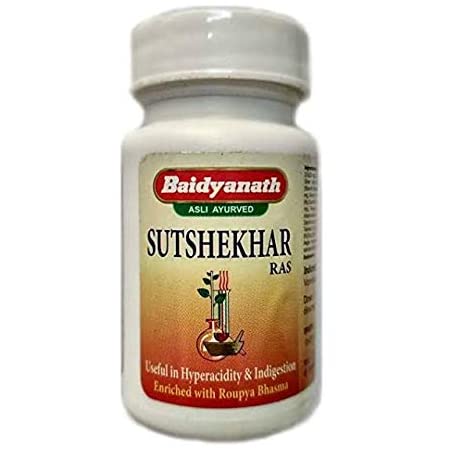 SOOTSHEKHAR RAS Baidyanath (Сутшекхар рас, при повышенной кислотности желудка, Бадьянатх), 40 таб.