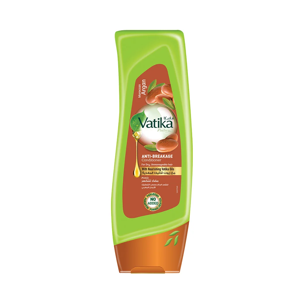 Vatika MOROCCAN ARGAN Anti-breakage Conditioner, Dabur (Ватика МАРОККАНСКАЯ АРГАНА Кондиционер ПРОТИВ ЛОМКОСТИ для сухих и непослушных волос, Дабур), 200 мл.