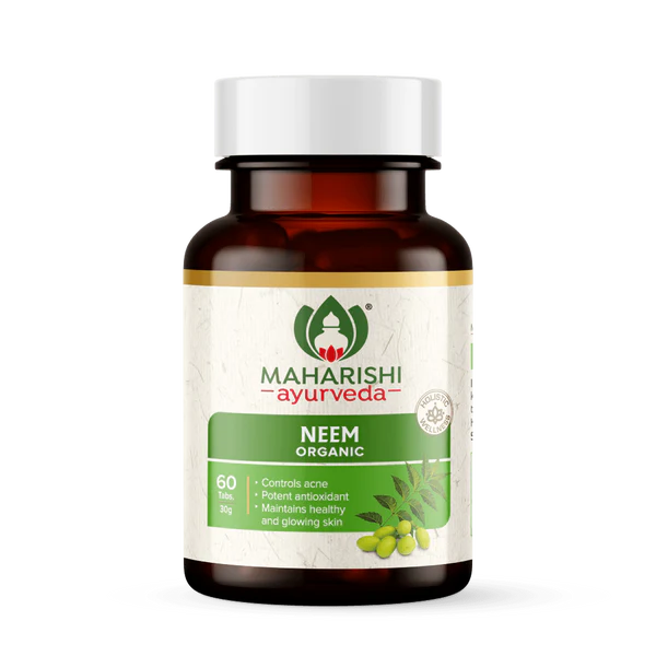 NEEM Organic tablets, Maharishi Ayurveda (НИМ, для детоксикации и здоровья кожи, Махариши Аюрведа), 60 таб.