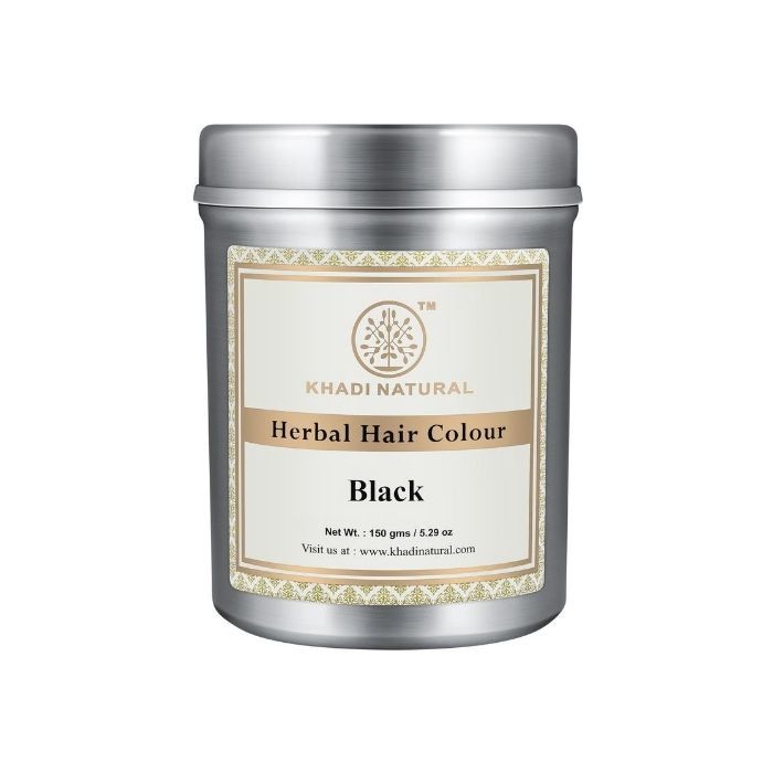 Herbal Hair Colour BLACK, Khadi Natural (Травяная краска для волос ЧЕРНАЯ, Кхади Нэчрл), 150 г.