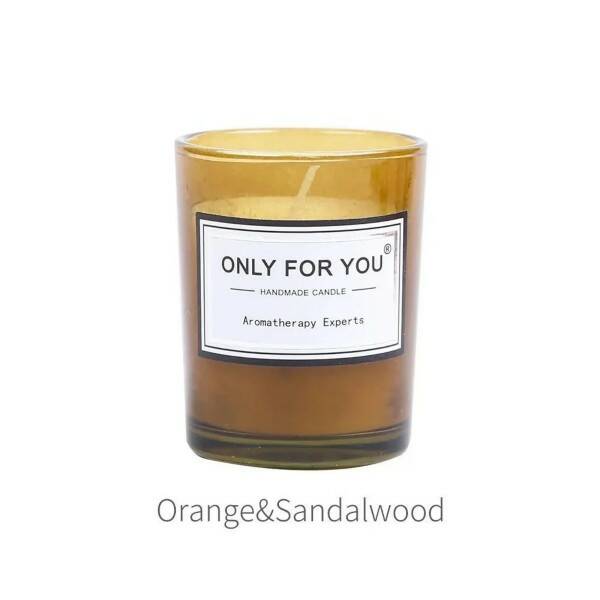 ONLY FOR YOU Handmade candle ORANGE & SANDALWOOD (Свеча ароматическая АПЕЛЬСИН И САНДАЛ, высота 6 см.), 1 шт.