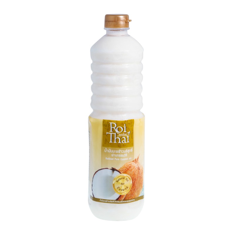 REFINED PURE COCONUT OIL, Roi Thai (Рафинированное 100% кокосовое масло, идеально для жарки, тушения и выпечки), 1 л.