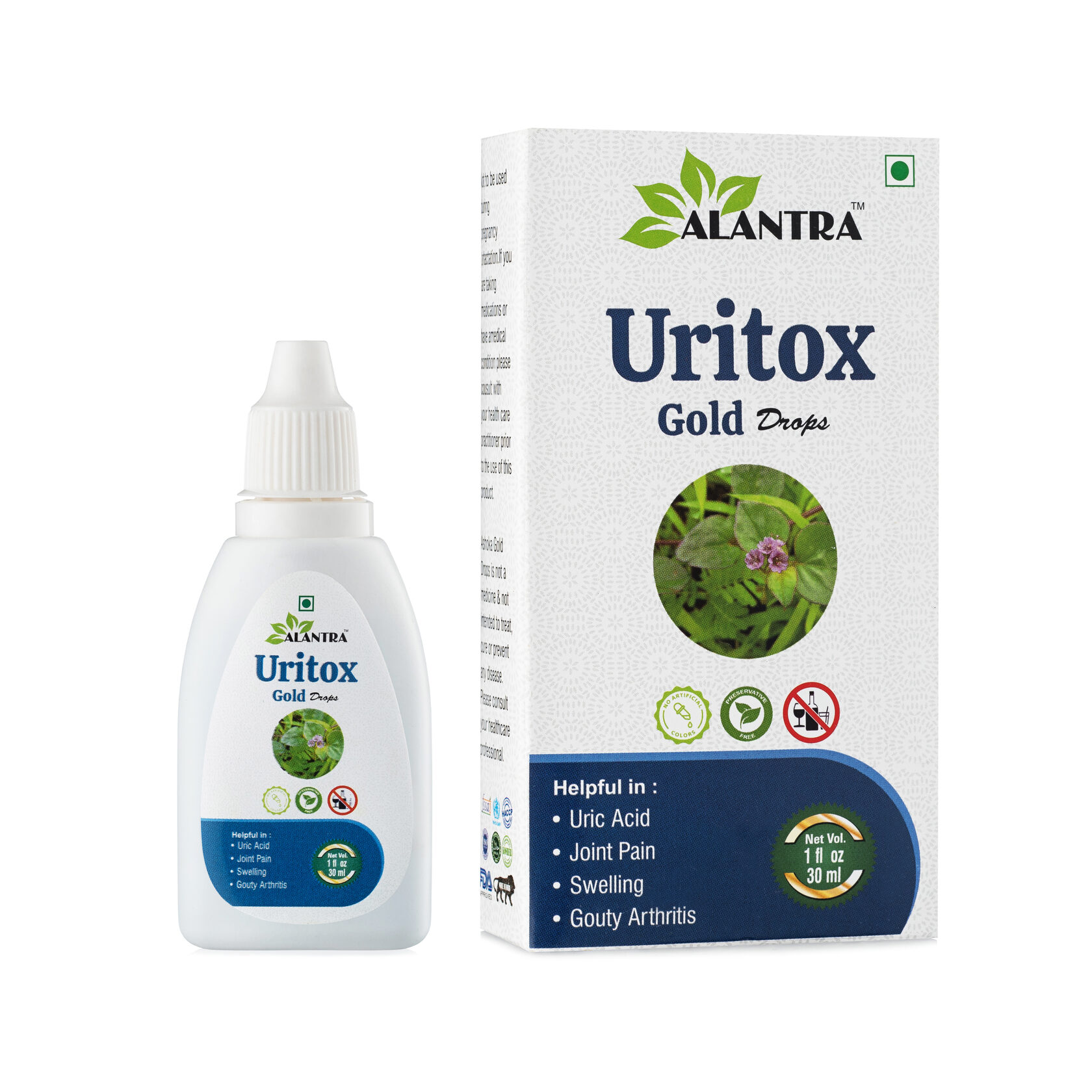 URITOX GOLD Drop, Alantra (Аюрведические капли УРИТОКС ГОЛД забота о мочеиспускании, Алантра), 30 мл.