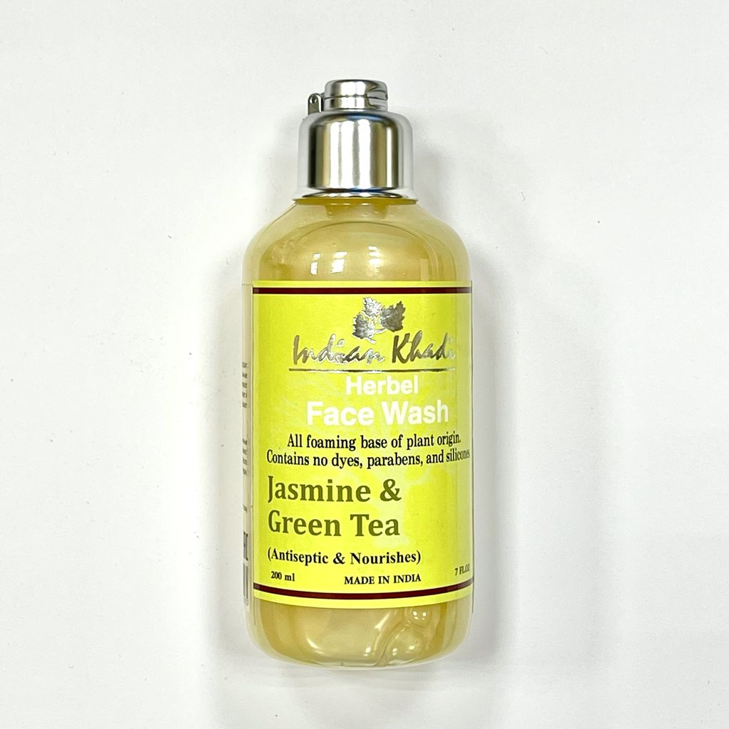 Herbal Face Wash JASMINE & GREEN TEA, Indian Khadi (Натуральный гель для умывания ЖАСМИН И ЗЕЛЕНЫЙ ЧАЙ, Индиан Кхади), 200 мл.
