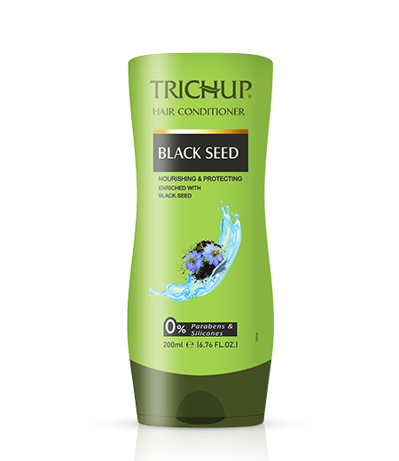 Trichup Hair Conditioner BLACK SEED, Vasu (Тричуп Кондиционер ЧЕРНЫЕ СЕМЕНА, Питание и защита, Васу), ЗЕЛЕНАЯ БУТЫЛКА, 200 мл.