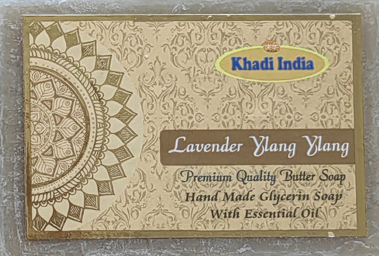 LAVENDER & YLANG YLANG, Khadi India (ЛАВАНДА И ИЛАНГ-ИЛАНГ глицериновое мыло ручной работы, Кхади Индия), 100 г.