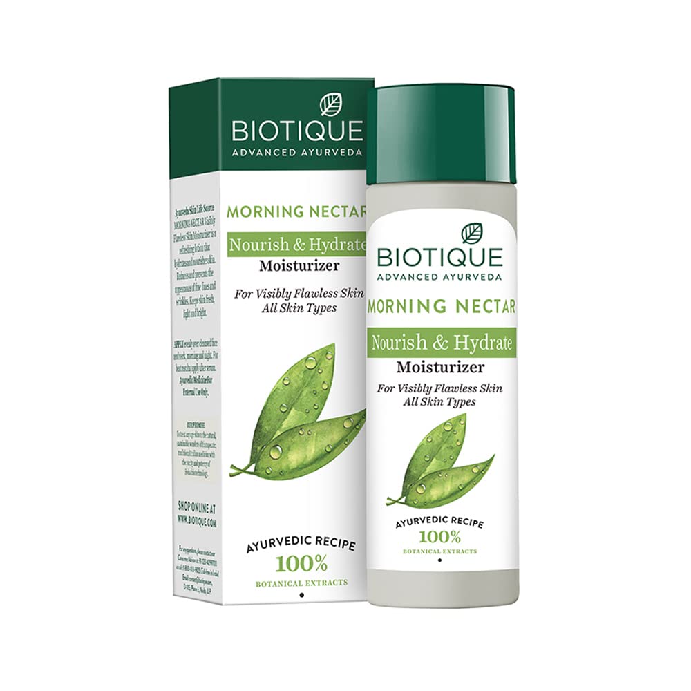 MORNING NECTAR, Nourish & Hydrate Moisturizer, Biotique (УТРЕННИЙ НЕКТАР питающий и увлажняющий тоник для лица, Для всех типов кожи, Биотик), 120 мл.