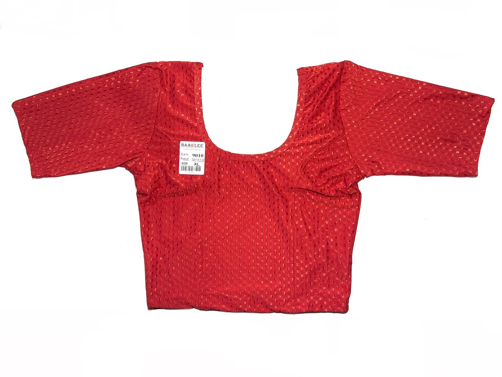 ЧОЛИ трикотажная блуза под сари, цвет КРАСНЫЙ, размер XL, Baawlee, 1 шт.