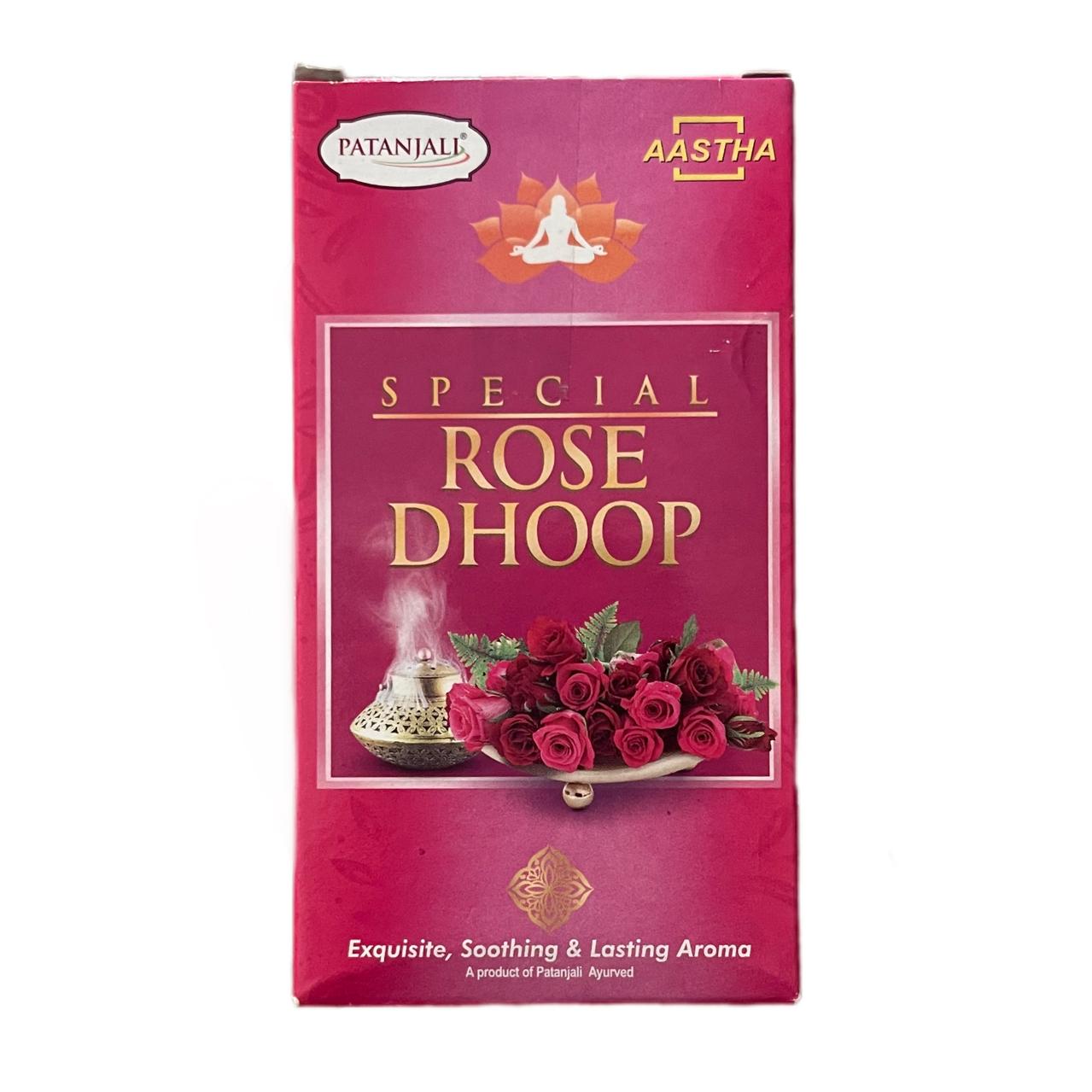 Special ROSE Dhoop, Patanjali (РОЗА мягкие благовония дхуп, Патанджали), 10 палочек.