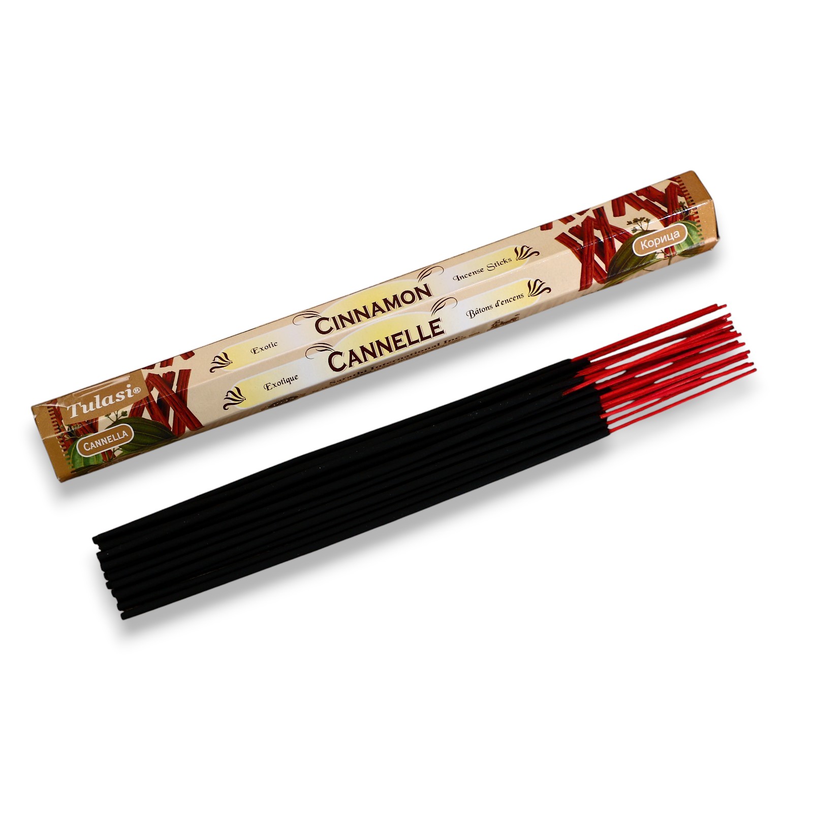 Tulasi CINNAMON Exotic Incense Sticks, Sarathi (Туласи благовония КОРИЦА, Саратхи), уп. 20 палочек.