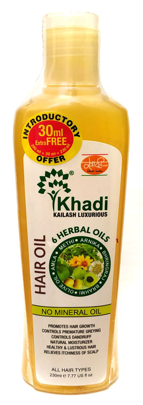 Khadi 6 HERBAL OILS Herbal Oil, Kailash Ayurveda (6 ТРАВЯНЫХ МАСЕЛ масло для всех типов волос, Кайлаш Аюрведа), 230 мл.