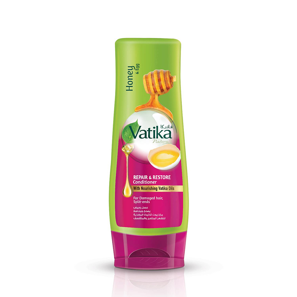 Vatika HONEY AND EGG Repair and Restore Conditioner, Dabur (Ватика МЕД И ЯЙЦО Кондиционер ИСЦЕЛЕНИЕ И ВОССТАНОВЛЕНИЕ для поврежденных и секущихся волос, Дабур), 200 мл. - СРОК ГОДНОСТИ ДО 30 НОЯБРЯ 2024 ГОДА