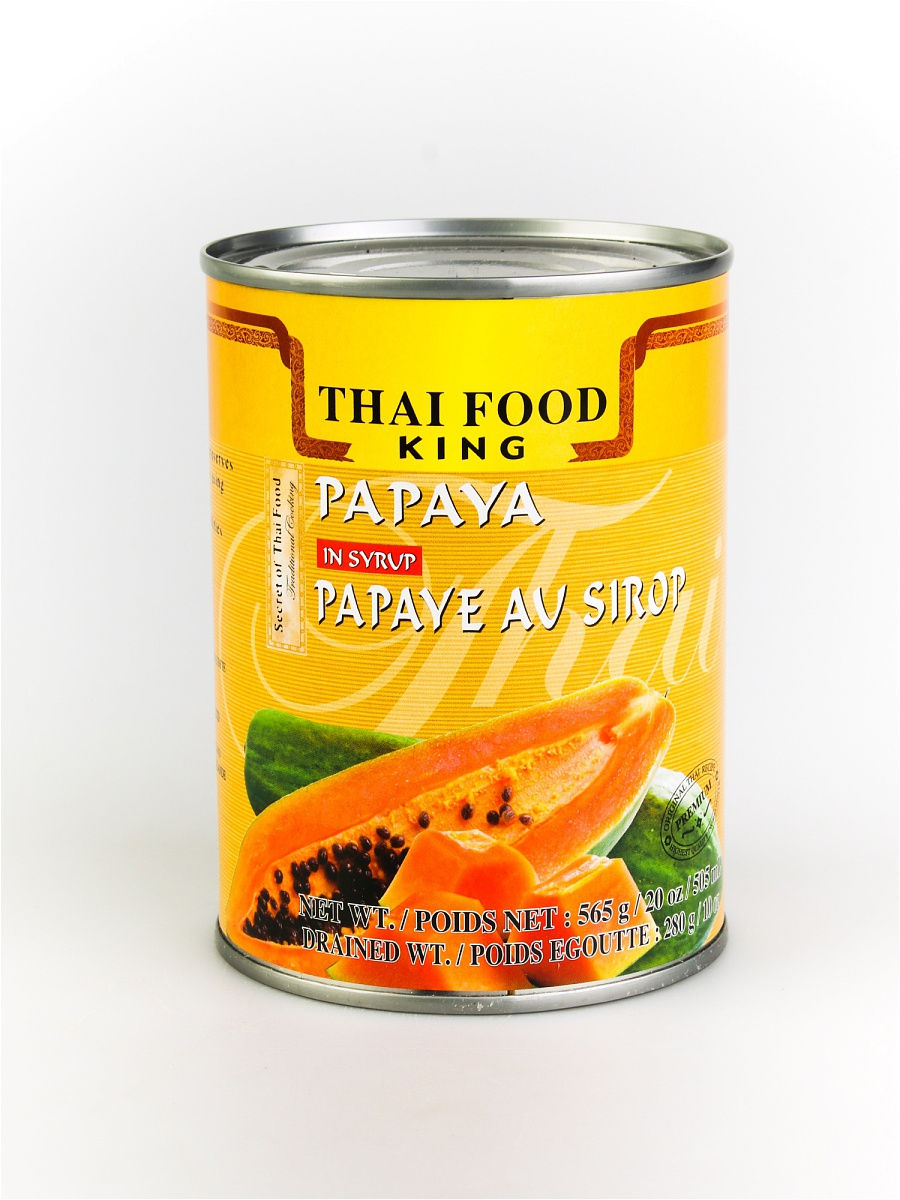 PAPAYA in syrup, Thai Food King (ПАПАЙЯ в сиропе, Тай Фуд Кинг), 565 г.