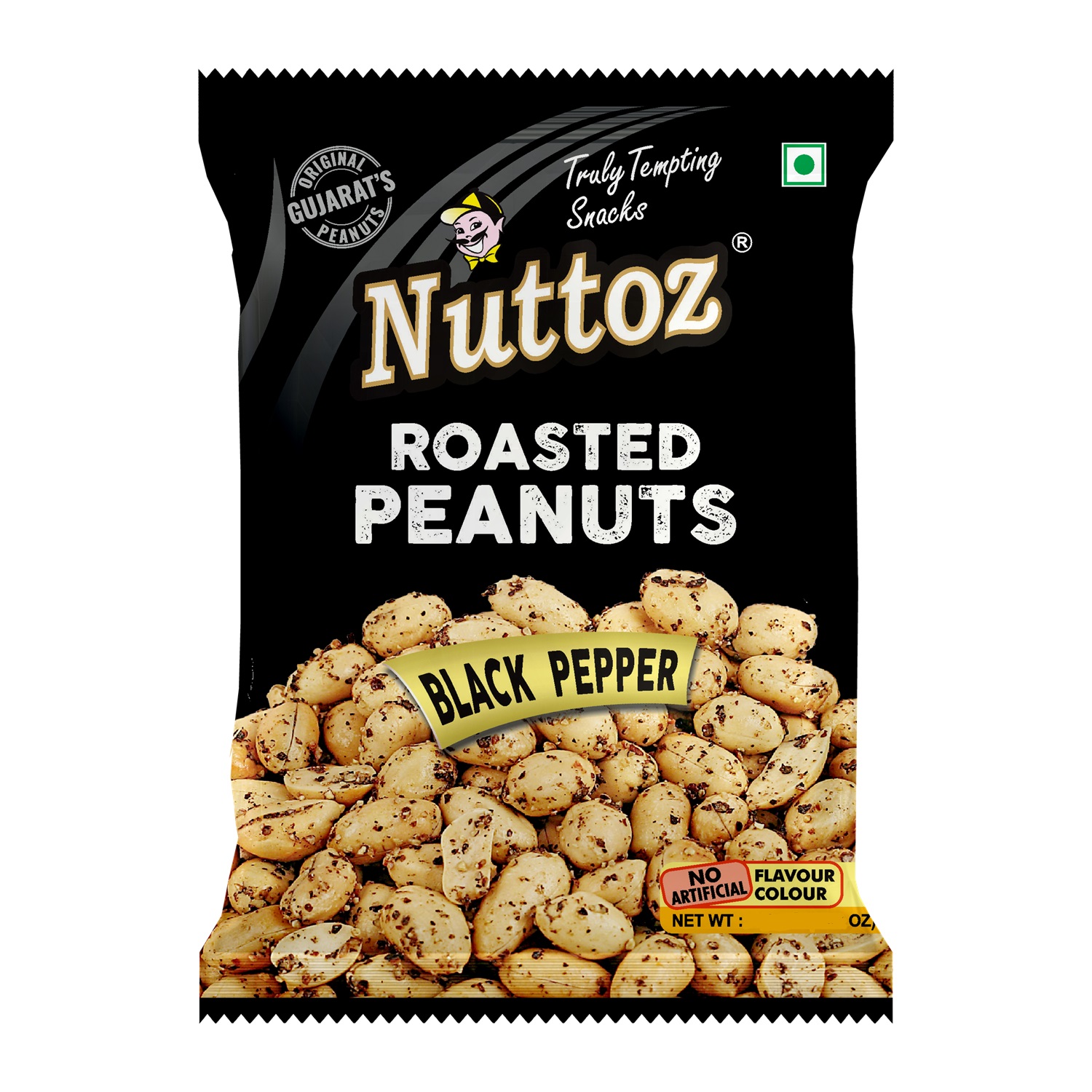 Roasted Peanuts BLACK PEPPER, Nuttoz (Жареный арахис ЧЁРНЫЙ ПЕРЕЦ, Наттоз), 25 г.