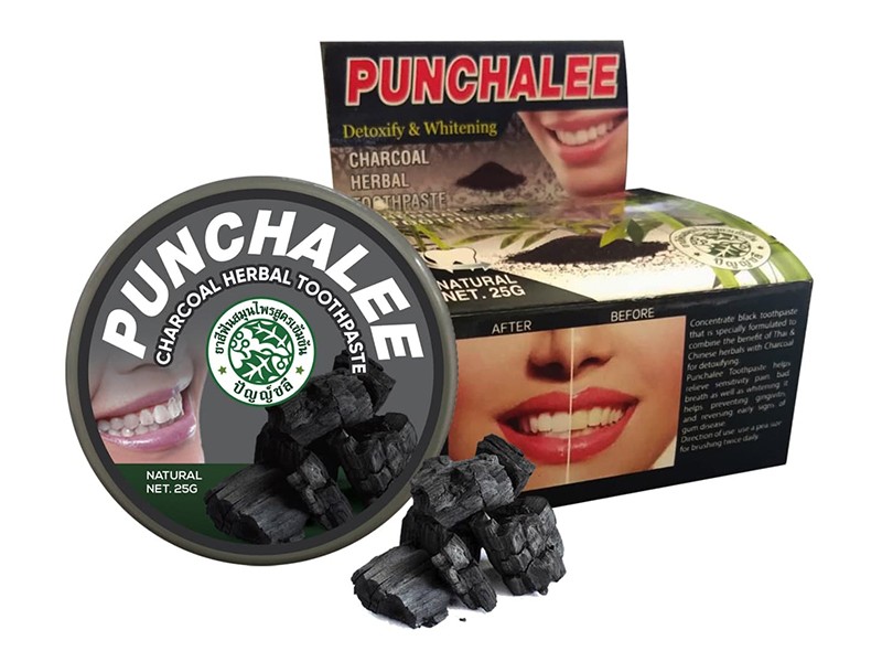 PUNCHALEE CHARCOAL Herbal Toothpaste (ПАНЧАЛЕ УГОЛЬНАЯ тайская растительная зубная паста), шайба, 25 г.