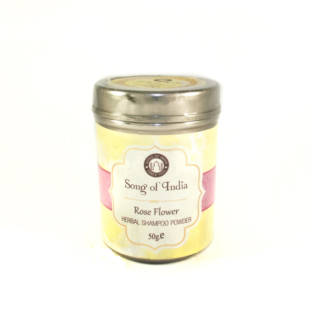 Herbal Shampoo Powder ROSE FLOWER, Song of India (Сухой травяной шампунь ЦВЕТОК РОЗЫ), 50 г.