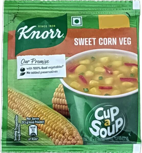 SWEET CORN VEG Cup a Soup, Knorr (СЛАДКАЯ КУКУРУЗА суп для заваривания в чашке, Кнорр), 9,5 г.