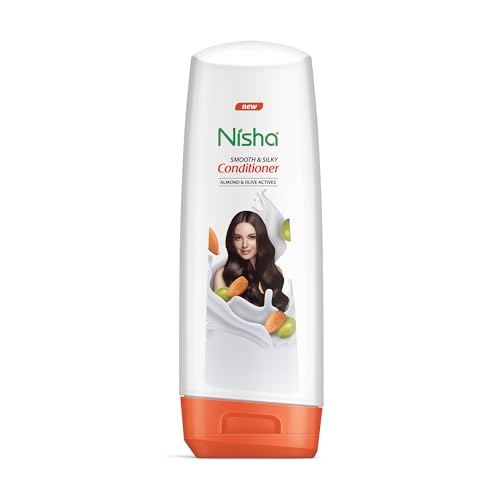 Smooth & Silky CONDITIONER ALMOND & OLIVE ACTIVES, Nisha (КОНДИЦИОНЕР для гладкости и шелковистости волос МИНДАЛЬ И ОЛИВКА, Ниша), бутылка, 180 мл.