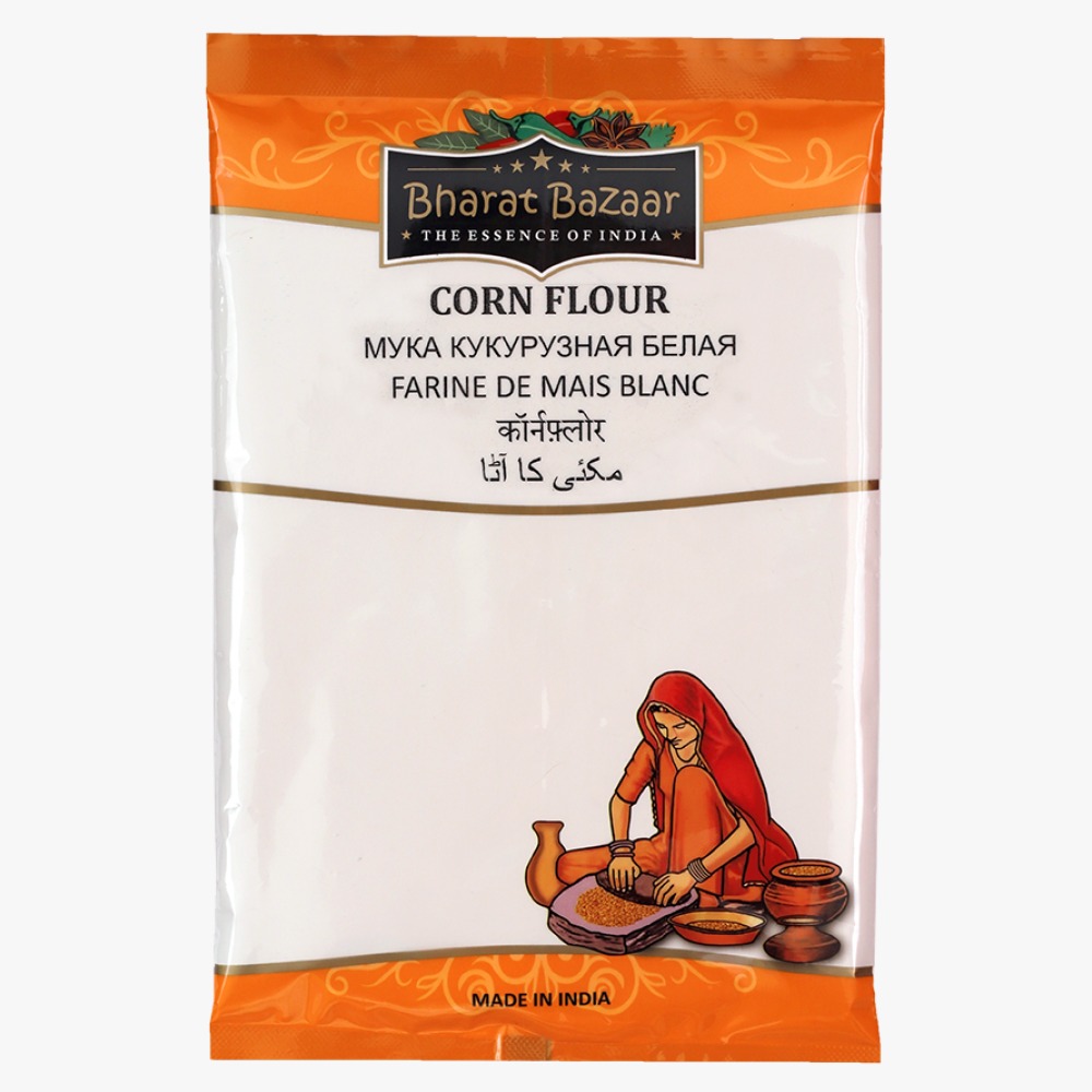 CORN FLOUR WHITE, Bharat Bazaar (КУКУРУЗНАЯ МУКА БЕЛАЯ, Бхарат Базар), 500 г.