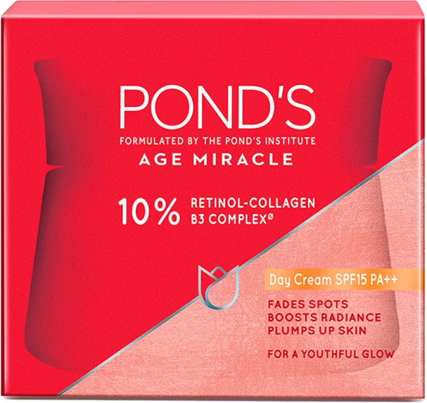 AGE MIRACLE Day Cream SPF15 PA++, POND'S (Антивозрастной дневной лифтинг-крем Ретинол-Коллаген В3 комплекс, ПОНД'С), 12 г.