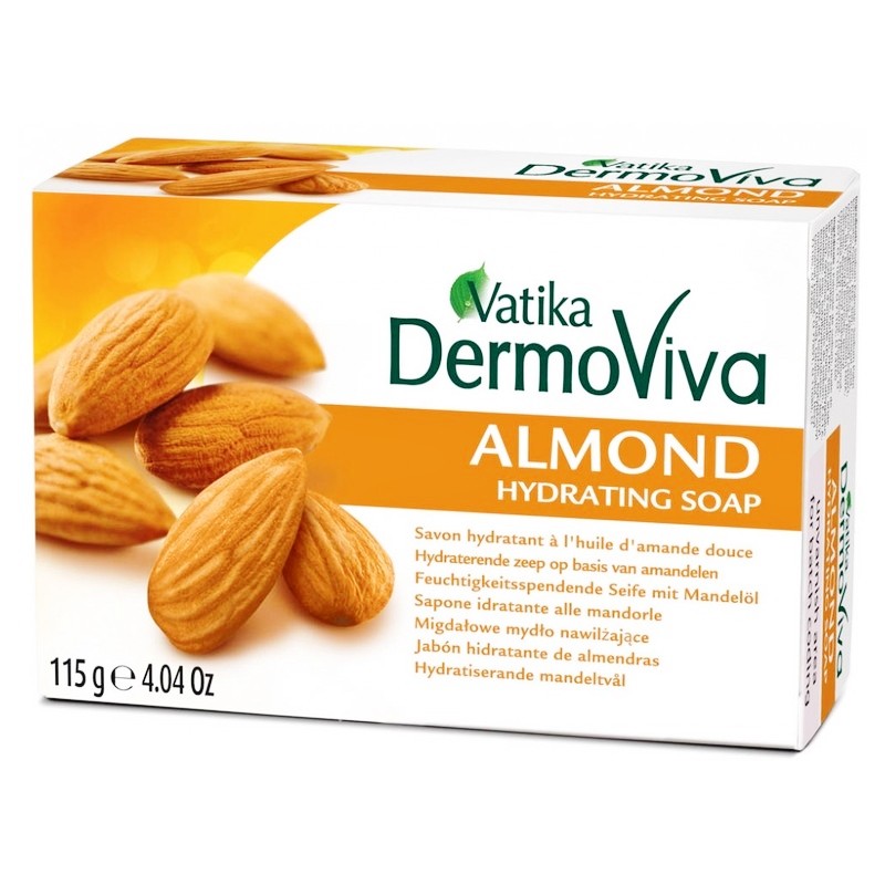 ALMOND Hydrating soap DERMO VIVA Vatika (Увлажняющее мыло с экстрактом Миндаля, Дермо Вива, Ватика), 115 г.