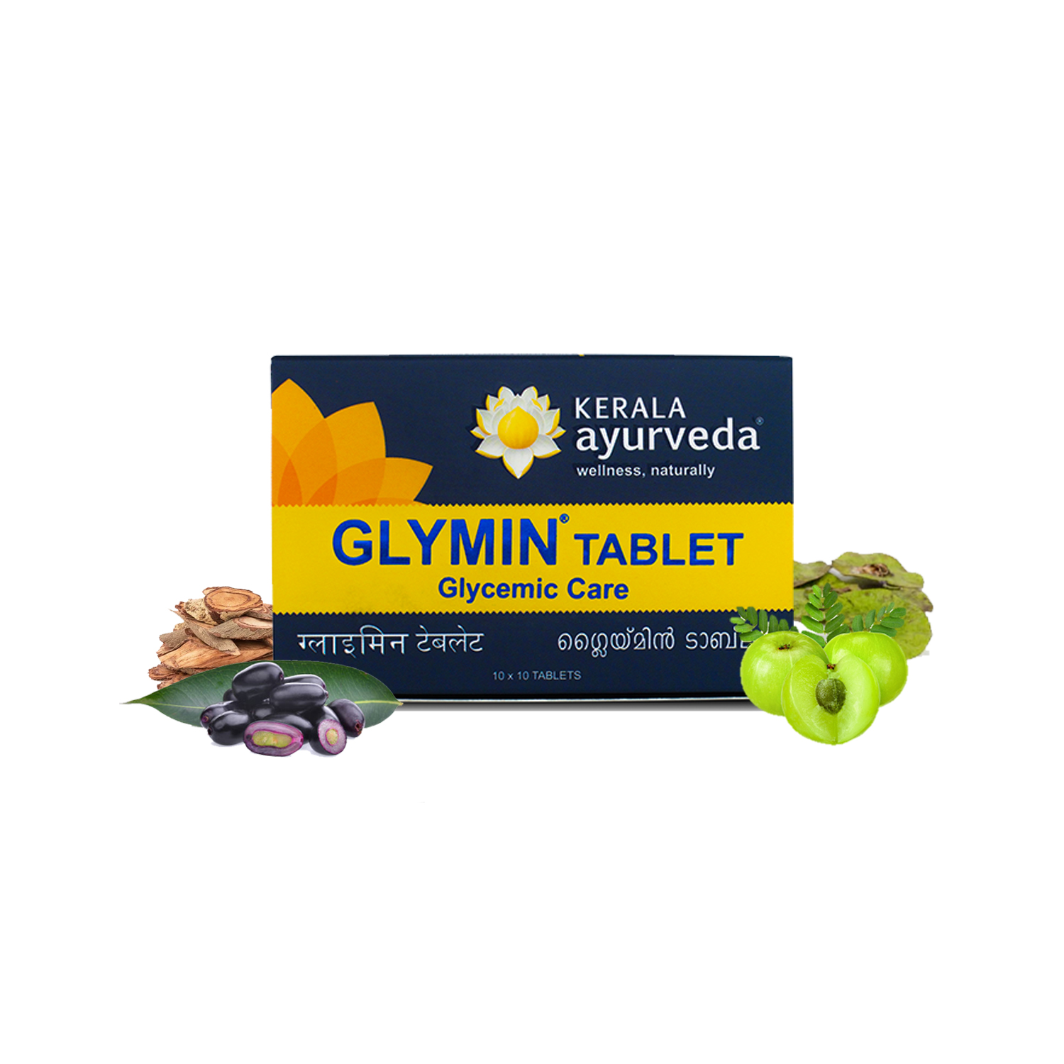 GLYMIN Tablet, Kerala Ayurveda (ГЛИМИН, для поддержания баланса сахара в крови, Керала Аюрведа), 100 таб.