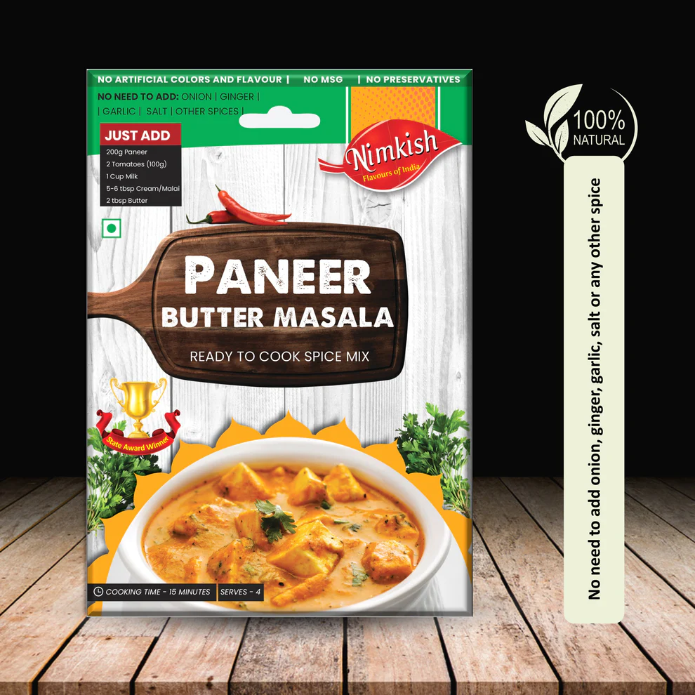 PANEER BUTTER MASALA Ready To Cook Spice Mix, Nimkish (ПАНИР БАТТЕР МАСАЛА смесь специй для быстрого приготовления, Нимкиш), 40 г.