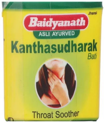 KANTHASUDHARAK BATI Throat Soother, Baidyanath (КАНТХАСУДХАРАК БАТИ для горла, травяные драже для рассасывания, Бадьянатх), 6 г.