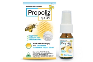 PROPOLIZ MOUTH SPRAY with Concentrated Standardized Propolis Extract, T.Man.Pharma (ПРОПОЛИЗ, спрей от боли в горле с концентрированным стандартизированным прополисом), 15 мл.