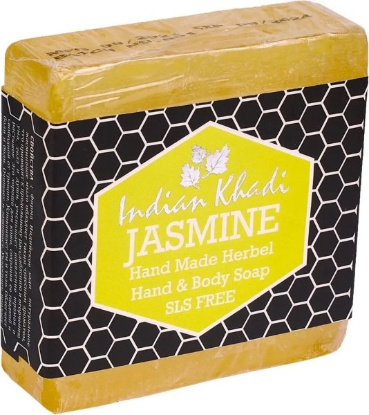 JASMINE Hand Made Herbal Hand & Body Soap, Indian Khadi (ЖАСМИН травяное мыло ручной работы, Индиан Кхади), 100 г.