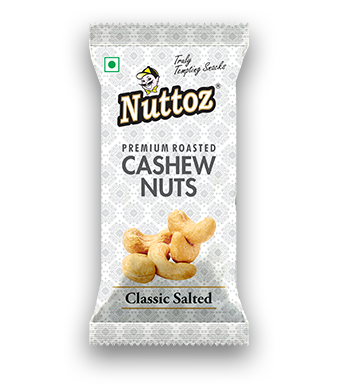 Premium Roasted Cashew Nuts CLASSIC SALTED, Nuttoz (Обжаренный кешью СОЛЁНЫЙ, Наттоз), 80 г.