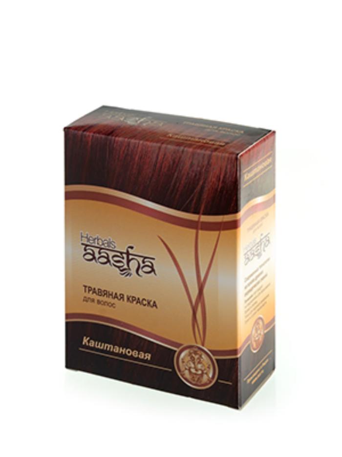 Травяная краска для волос КАШТАНОВАЯ, Aasha Herbals, 60 г.