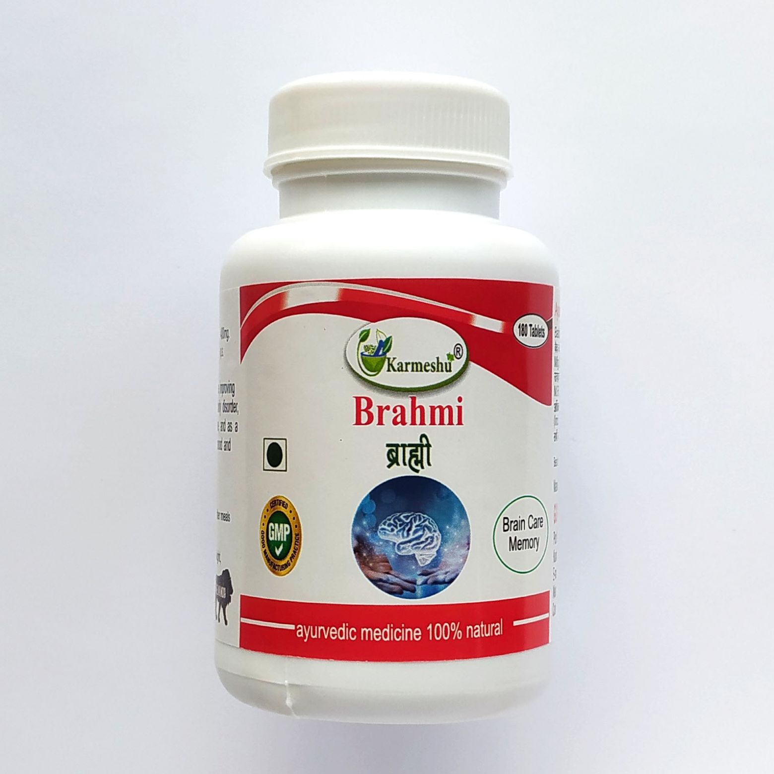 BRAHMI, Karmeshu (БРАМИ (брахми), тоник для мозга, Кармешу), 180 таб. по 500 мг.