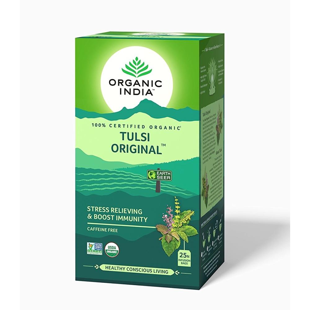 TULSI ORIGINAL, Organic India (ТУЛСИ ОРИДЖИНАЛ, чай, антистресс и иммунитет, Органик Индия), 25 пакетиков.