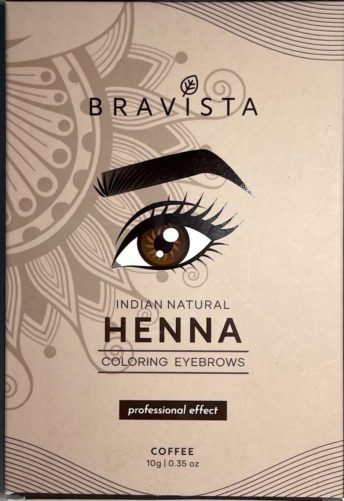 Indian natural HENNA, coloring eyebrows, COFFEE, Bravista (Индийская натуральная ХНА, краска для бровей, КОФЕ, Брависта), 10 г.