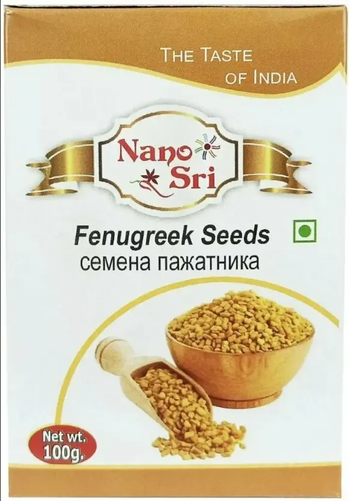 FENUGREEK Seeds, Nano Sri (ПАЖИТНИК семена, Нано Шри), 100 г.