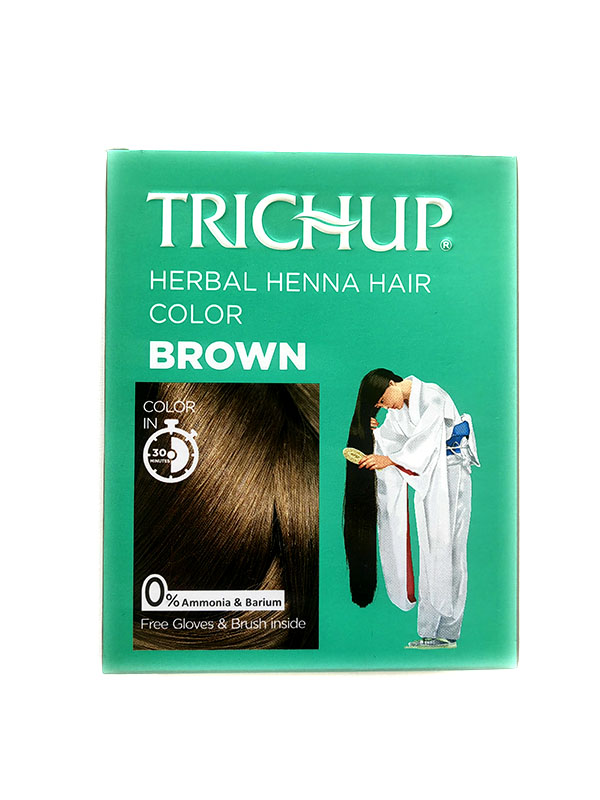 Trichup Henna Hair Color BROWN, Vasu (Тричуп краска для волос на основе хны КОРИЧНЕВАЯ, Васу), 60 г. (6 саше по 10 г.). - СРОК ГОДНОСТИ ДО 30 ИЮНЯ 2024 ГОДА