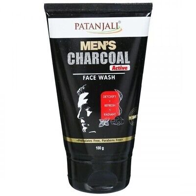 Men's CHARCOAL Active Face Wash, Patanjali (Средство для умывания С УГЛЁМ для мужчин, Патанджали), 100 г.